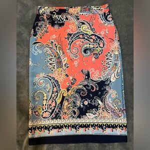 Melissa Paige Stretch Multicolored Pencil Skirt SZ: S/P